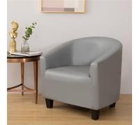 WJHDWYD Imperméable Housse de Fauteuil Cabriolet Chesterfield en Cuir Extensible 1 Place Moderne Couverture de Fauteuil Housse de Fauteuil Salon Club, Facile à Installer et à Laver(Gris Clair)