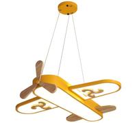WJLL LED Lampes de plafond pour enfants design avion Lampes suspendues pour chambre d'enfant Dimmable avec télécommande Lustre Plafonnier Intérieur Éclairage Lumières Garçon Fille pour chambre,Jaune