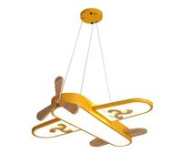 WJLL Plafonnier LED Chambre d'enfant Lustre 32W dimmable avec télécommande lumière Avion Lampe Suspension garçons Filles Chambre éclairage Lumières Lampes de Plafond pour Enfants L21.7 Yellow