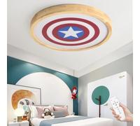 WJLL Plafonnier Moderne Chambre d'enfant Lampe De Plafond Lustre LED Dimmable Éclairage De Plafond Super-héros Capitaine Amérique pour Garçons Filles Chambre Restaurant Lumière,40cm
