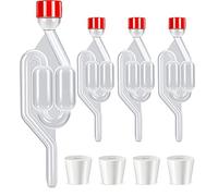 WJMY Barboteur Fermentation Airlock Bubbler 4pcs Plastique Barboteurs Transparent avec Bouchon pour Kit de Vin de Fermentation à Domicile