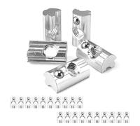 WJUAN 20 pièces Kit de fentes à billes, 8 écrous à fente, écrous coulissants en acier au carbone avec billes à ressort kit d'écrous à fente en T support de panneau solaire profil en aluminium 40x40