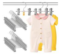 WJWSKI Cintre Enfant, Lot de 20 Cintres Pantalon pour Enfants avec Clips, Cintre Bebe Qui économisent de l'espace，17cm Cintres Bébé 17cm Convient pour Pantalons, vêtements, Chaussettes, Jupes Courtes