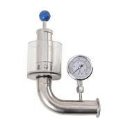 WJWWR Soupape De SéCurité à DéCharge De Pression Tri-Clamp De 1,5 Pouce, Soupape De Pression RéGlable Sanitaire en Acier Inoxydable Sus 304, Soupape à Bague De Serrage à DéClenchement Manuel