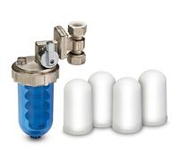WK - Doseur rotatif de polyphosphate pour chaudière, utile pour la filtration d'eau, avec 4 cartouches, agit comme anticalcaire et anti-corrosion pour tous les systèmes