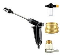 wkao Pistolet pulvérisateur Haute Pression avec buse réglable, Canon à Mousse, 3 connecteurs en métal, poignée Ergonomique, ABS et Fer, 35 x 17 cm, pour Lavage Auto et Nettoyage du Jardin