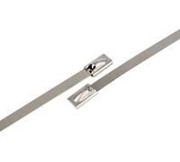 WKK Colliers de serrage en acier inoxydable 290mm x 4,6mm AISI 304 Set - Colliers de serrage en métal inoxydable pour les installations, le câblage automobile et les applications spéciales - 100 pièce