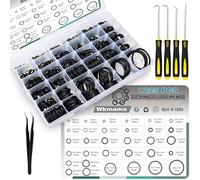 Wkmamo 1225 PCS Joints Toriques Kit,32 Tailles O-Ring Joints Assortiment en Caoutchouc, Avec 4 Pick d'extraction du joint d'huile et une 1pince à épiler (1225)