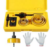 Wkmamo 13 Pcs Kit Scies Cloches bi métal en Acier Carbone 19-64mm,Scie Cloche Coffret pour Bois,Plaque de Platre et Plaques de Platre