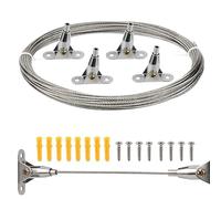 Wkmamo 2mm x 12m Câble en Acier Inoxydable Enduite de PVC Fil Suspension Cadre avec Câble Métallique Codes Fixes des Vis pour Suspendre Photo Vêtements Lampe Rideaux Chargé Max de 30KG