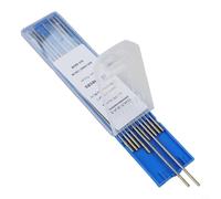 WL15 Lot de 10 électrodes en tungstène au lanthane pour soudage TIG en acier inoxydable, acier au carbone, aluminium, alliage de cuivre compatible avec CC et AC (2 mm x 150 mm)