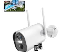 WLAN caméra de surveillance extérieure 2K 3MP sans fil solaire batterie audio caméra 32&64GB