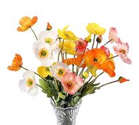 Wlauqueta Paquet de 8 Fleurs Artificielles Fleurs de Pavot en Soie pour Bouquet de DéCoration IntéRieure FêTe de Mariage Fausse Fleur, Arrangement de Fleurs