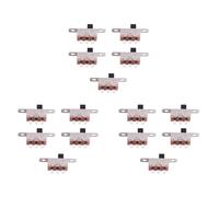 Wlauqueta SS12F15G3 Lot de 15 mini interrupteurs coulissants marche/arrêt 2 positions SPDT 1P2T