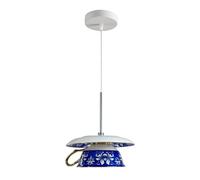 WLBHWL Suspension En Porcelaine Bleue Et Blanche De Style Campagnard, Réglable, Design Créatif En Forme De Tasse À Café En Céramique, Petit Luminaire Suspendu Pour Îlot De Cuisine, Évier, Couloir