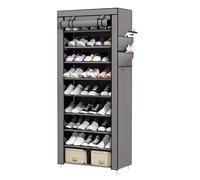 WLCNYL Étagère à Chaussures 10 Niveaux avec Couvercle Anti-poussière, Armoire de Rangement pour Chaussures (Gris)