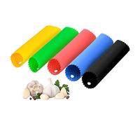 Wlevzzor Lot de 5 éplucheurs d'ail, éplucheurs d'ail en Silicone Rouleaux à l'ail, éplucheurs de légumes Ustensiles de Cuisine (Rouge, Jaune, Vert, Bleu, Noir)