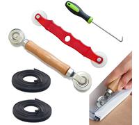WLHFDC Lot de 4 rouleaux de réparation de moustiquaire - Avec bande passepoilée en caoutchouc de 18 m x 5 mm - Pièce de rechange - Double roue pour fenêtre