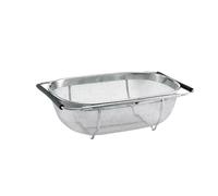 WLIHDB Panier de vidange rétractable en Acier Inoxydable, 2 pièces, poignées Caoutchouc, passoire Ovale, évier, égouttoir à légumes, Panier Rangement Domicile pour Fruits et Légumes(L)