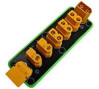 Wlinfetity Carte de distribution d'énergie 5 voies avec pour connecteurs Xt60, répartiteur à courant élevé 50 A pour modèles RC, drones et robots de bricolage, design compact 99,8 x 47,2 mm (sans