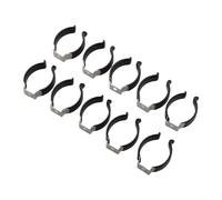 Wlinfetity Lot de 10 pinces à ressort en acier inoxydable - Pinces à outils - Base étroite - Support de collier de serrage pour balai râteau outils de jardin garage atelier organisation noir argenté