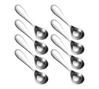 Wlinfetity Lot de 8 cuillères à glace en acier inoxydable, cuillère sphérique pour crème glacée, fruits, dessert, emporte-pièce robuste pour boules de melon avec poignée ergonomique, argenté
