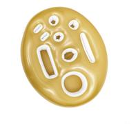 Wlinfetity Porte-gobelet gonflable de piscine avec 9 compartiments, bac à glaçons flottant en PVC pour fêtes d'été, design doré et blanc pour collations et boissons dans le jardin ou la plage, 70 x 50