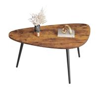 WLIVE Table Basse Salon Triangulaire aux Coins Arrondis - 85x48x46 cm, Porte jusqu'à 25kg, Bois Marron Foncé - Design Moderne et Sécuritaire, Facile à Assembler