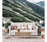 WLLDDDIU Fresque Murale Panoramais Autocollante 3D pour Salon, Pente Montagneuse Mountain Slope Green Bush Landscape Peint Autocollant Revêtement Mural en Vinyle Amovible Imperméable 240×160Cm (9