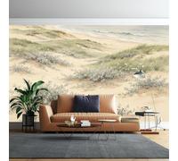 WLLDDDIU Murale Murale Aquarelle Vintage des Dunes de Bord de Mer, Grand Papier Peint Autocollant Épais en Vinyle Épais et Imperméable pour Salon, Salle À Manger, Chambre 240×160Cm (94×63 Pouc