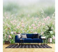 WLLDDDIU Murale Murale Panoramique Autocollante 3D pour Salon, Papier Peint Paysager en Prairies Roses, Décoration Murale en Vinyle Amovible Imperméable 343X256Cm (135X101 Pouces)