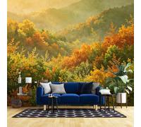 WLLDDDIU Papier Peint Autocollant Panoramique 3D pour Salon, Murale Murale Murale Autumn Mountain Forest Décoration Murale en Vinyle Amovible Imperméable pour Salon Décorations Murales 240×160Cm