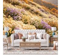 WLLDDDIU Papier Peint Mural Floral Dream Hillside, Papier Peint Automnal Naturel Automnal, Papier Peint Autocollant, Amovible et Imperméable Style Campagnard, pour Salon Salon 240×160Cm (94×63 Po