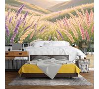 WLLDDDIU Papier Peint Mural Floral Dream Valley, Grand Papier Peint Autocollant Autocollant Imperméable de Style Cottage pour La Décoration de La Chambre de Salon 240×160Cm (94×63 Pouces)