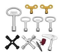 wlsvega Jeu de 9 PièCes Cle Purge Radiateur,Clé Triangle,Cle Carre | Polyvalent,Adapté Aux Radiateurs,Aux SystèMes de Chauffage,Aux Vannes Thermostatiques,Au Bricolage et Aux Travaux D'Entretien