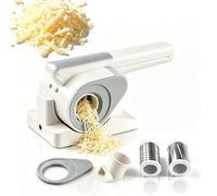 WLSYX Râpe À Fromage Rotative Automatique, Râpe Électrique sans Fil avec 2 Lames Interchangeables, Capacité De 2 Kg par Charge Complète, Vitesse De 50 TR/Min, Durable Et Facile À Nettoyer