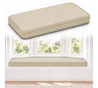 WLXFF Coussin de Banc 5 cm, Velours Côtelé, Déhoussable et Antidérapant | La mousse haute densité 50D de 5 cm offre une assise ferme et résiliente pour les repas, la lecture ou le piano au quotidien