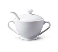 WM Bartleet & Sons 1750 Pot en porcelaine avec couvercle et cuillère, blanc, 13 cm