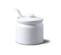 WM Bartleet & Sons 1750 Pot en porcelaine avec couvercle et cuillère, blanc, 8cm