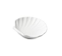 WM Bartleet & Sons 1750 T481 Plat de service traditionnel en porcelaine Motif coquillage Blanc 7,5 cm