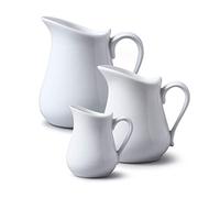 WM Bartleet & Sons 1750 TSET21 Crémiers à Ventre Traditionnel en Porcelaine, Blanc, 100ml/300ml/450ml, Lot de 3