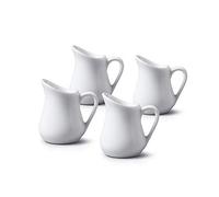 WM Bartleet & Sons 1750 TSET21 Lot de 4 Crémiers à Ventre Traditionnel en Porcelaine Blanc, 20 millilitres