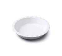 Wm Bartleet & Sons Plat à tarte rond en porcelaine avec bord cranté, blanc, 20 cm