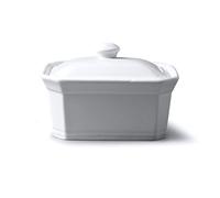 WM Bartleet & Sons Plat pour beurre ou terrine avec couvercle, blanc, 15x12x9.5cm
