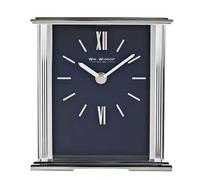 WM.Widdop. W2941 Horloge de cheminée en argent avec cadran bleu marine