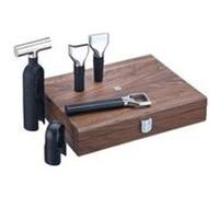 Wmf baric sommelier vin set de 5 pièces boîte en bois couleur noyer, tire-bouchon, plastique, bouchon, gießer vin, décapsuleur, noir Noir G