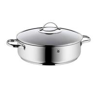 WMF Cocotte avec couvercle, 5l, braisière 28 cm, bord haut, braisière à induction, Cromargan acier inoxydable, couvercle en verre, sans revêtement