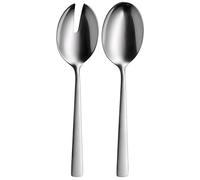 WMF Corvo couverts à salade acier inoxydable 24 cm, fourchette à salade, cuillère de service, Cromargan Protect acier inoxydable mat, résistant aux rayures, va au lave-vaisselle