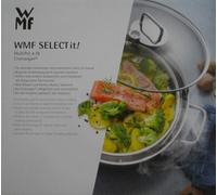 WMF Cuiseur à vapeur, Cocotte avec couvercle adapté au four 5l, induction, couvercle en verre, thermomètre de cuisson, plaque de cuisson, Cromargan acier inoxydable