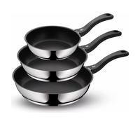 WMF Devil Bratpfannen-Set 3-teilig (20/24/28cm), Braten und Kochen, induktionsgeeignet, Set de poêles et de casseroles, Argent